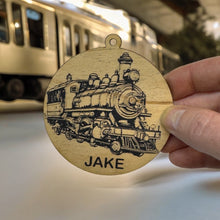 Load image into Gallery viewer, Ornament - Black - PERSONALIZED Steampunk Train