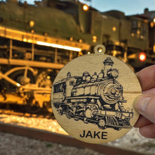 Load image into Gallery viewer, Ornament - Black - PERSONALIZED Steampunk Train