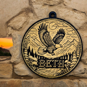 Ornament - Black - PERSONALIZED Flying Eagle