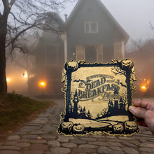 Load image into Gallery viewer, Sign - BLACK - Sleepy Hollow Book A Head Halloween sign 9x9