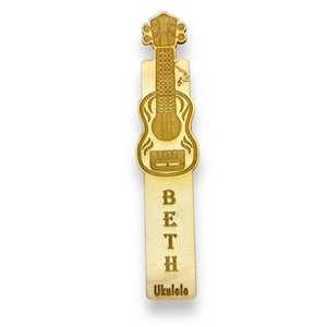 Bookmark - PERSONALIZED Ukulele - birch wood