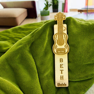 Bookmark - PERSONALIZED Ukulele - birch wood