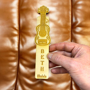 Bookmark - PERSONALIZED Ukulele - birch wood