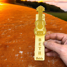 Load image into Gallery viewer, Bookmark - PERSONALIZED Ukulele - birch wood