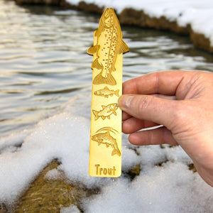 Bookmark - Trout - birch wood