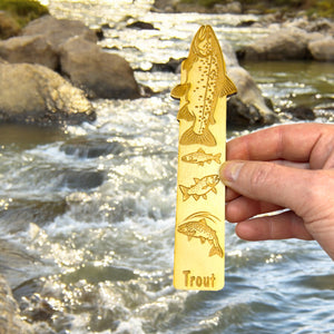 Bookmark - Trout - birch wood