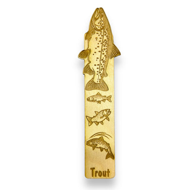 Bookmark - Trout - birch wood