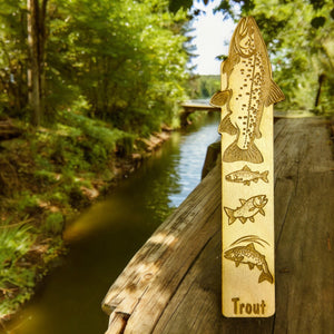 Bookmark - Trout - birch wood