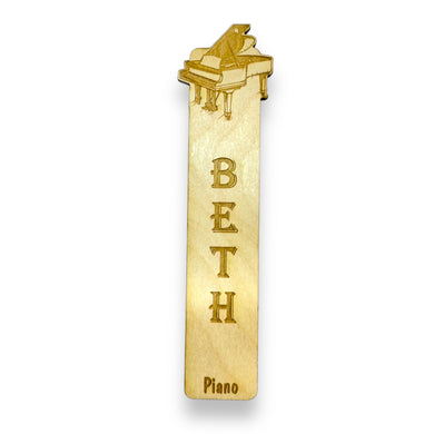 Bookmark - PERSONALIZED Piano - birch wood