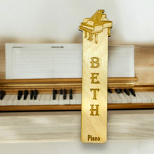 Load image into Gallery viewer, Bookmark - PERSONALIZED Piano - birch wood