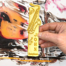 Load image into Gallery viewer, Bookmark - PERSONALIZED Saxophone - birch wood