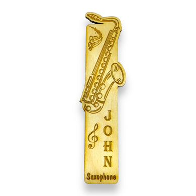 Bookmark - PERSONALIZED Saxophone - birch wood