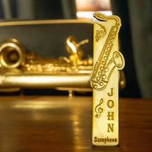 Load image into Gallery viewer, Bookmark - PERSONALIZED Saxophone - birch wood