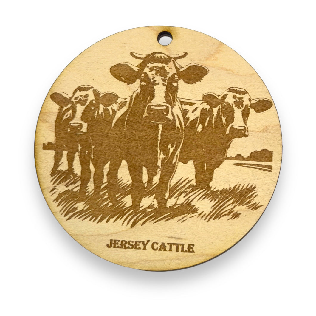 Ornament - Jersey Cattle Raw Wood