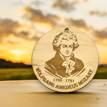 Load image into Gallery viewer, Ornament - Wolfgang Amadeus Mozart Raw Wood