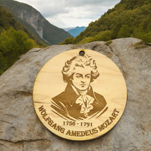 Load image into Gallery viewer, Ornament - Wolfgang Amadeus Mozart Raw Wood