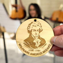 Load image into Gallery viewer, Ornament - Wolfgang Amadeus Mozart Raw Wood