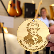 Load image into Gallery viewer, Ornament - Wolfgang Amadeus Mozart Raw Wood