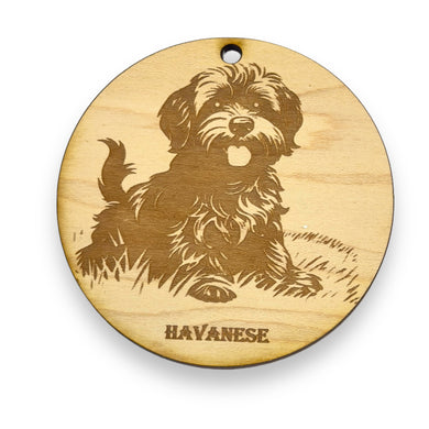 Ornament - Havanese Dog Raw Wood