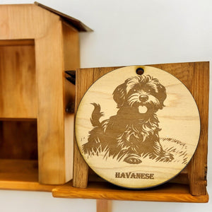 Ornament - Havanese Dog Raw Wood