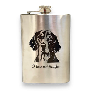 8oz I love my Beagle Stainless Stainless Steel Flask