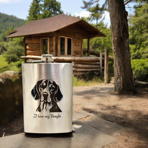 8oz I love my Beagle Stainless Stainless Steel Flask