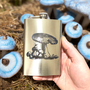 8oz - Mushroom 2 - Stainless Steel Flask