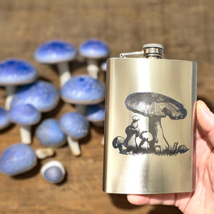 8oz - Mushroom 2 - Stainless Steel Flask