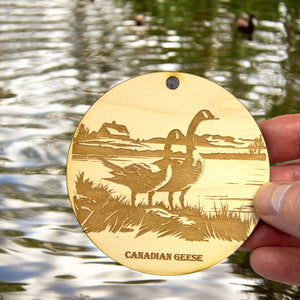 Ornament - Canadian Geese Raw Wood