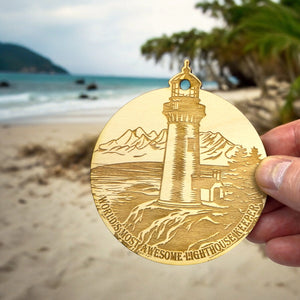 Ornament - Worlds most awesome Lighthouse Keeper Raw Wood