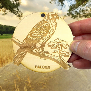 Ornament - Falcon Raw Wood