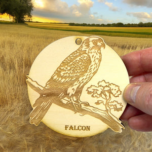 Ornament - Falcon Raw Wood