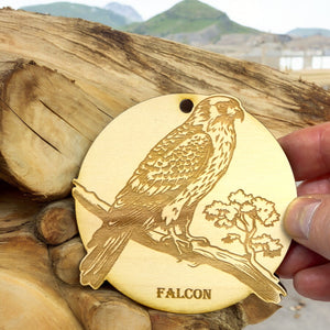 Ornament - Falcon Raw Wood