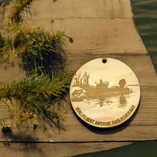 Load image into Gallery viewer, Ornament - Worlds most awesome Bass Fisherman Raw Wood