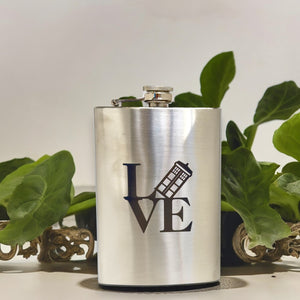 8oz Geek Love Collection - Police Call Box Stainless Steel Flask