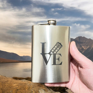 8oz Geek Love Collection - Police Call Box Stainless Steel Flask