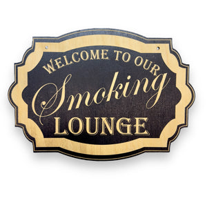 Cigar Lounge - Black Door Sign 7x9.5in