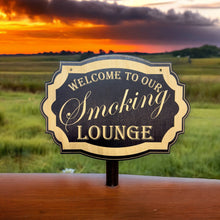 Load image into Gallery viewer, Cigar Lounge - Black Door Sign 7x9.5in