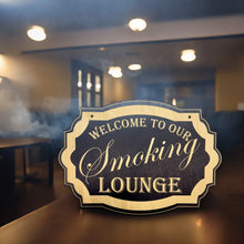 Load image into Gallery viewer, Cigar Lounge - Black Door Sign 7x9.5in