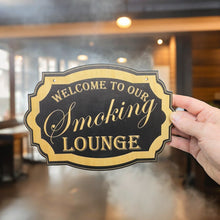 Load image into Gallery viewer, Cigar Lounge - Black Door Sign 7x9.5in