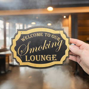 Cigar Lounge - Black Door Sign 7x9.5in