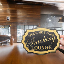 Load image into Gallery viewer, Cigar Lounge - Black Door Sign 7x9.5in