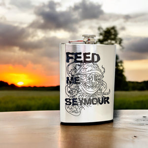 8oz Feed Me Seymour Stainless Steel Flask