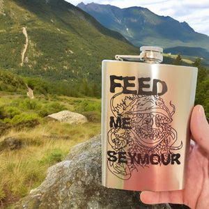 8oz Feed Me Seymour Stainless Steel Flask