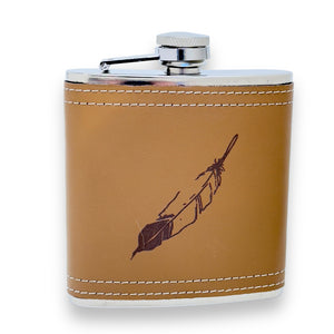 6oz Feather Leather Flask KLB