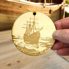 Load image into Gallery viewer, Ornament - World&#39;s Most Awesome Captain Raw Wood