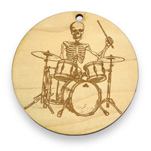 Load image into Gallery viewer, Ornament - Drum Skeleton Raw Wood