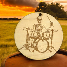 Load image into Gallery viewer, Ornament - Drum Skeleton Raw Wood