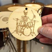 Load image into Gallery viewer, Ornament - Drum Skeleton Raw Wood