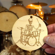 Load image into Gallery viewer, Ornament - Drum Skeleton Raw Wood